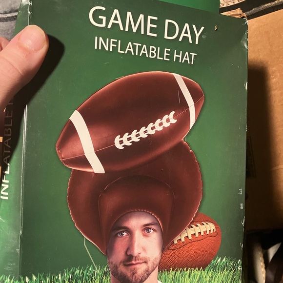 NEW Inflatable game day football hat tailgating display fan costume blow up new - Picture 12 of 12